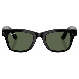 Умные очки Ray-Ban Meta* Wayfarer Gen 2 Shiny Black, Солнцезащитные линзы G-15 Green (RW4012), размер L